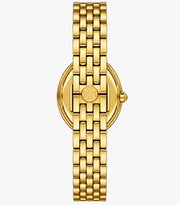 Tory Burch TBW6034 Gold-Tone Pavé Mother-of-Pearl Women’s Watch – 22 x 28mm