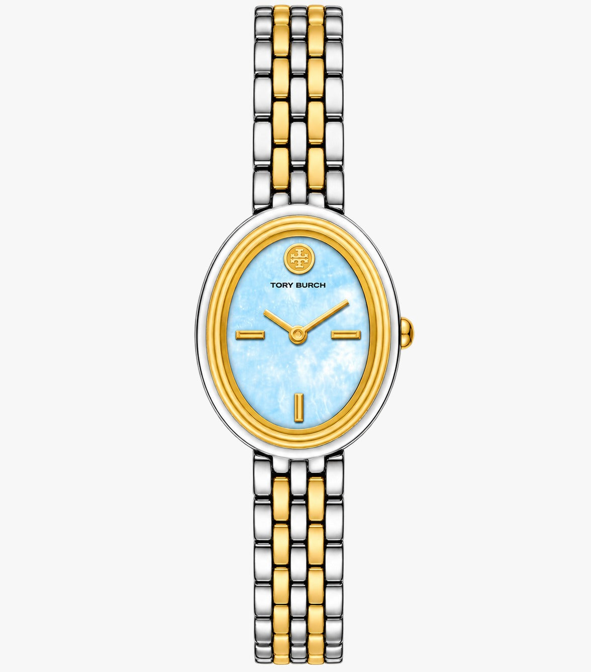 Tory Burch TBW6042 Two-Tone Light Blue Mother-of-Pearl Women’s Watch – 22 x 28mm