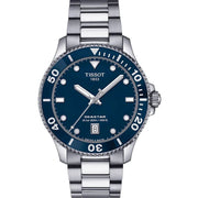 Tissot Seastar Blue Dial Silver Stainless Steel Quartz Watch