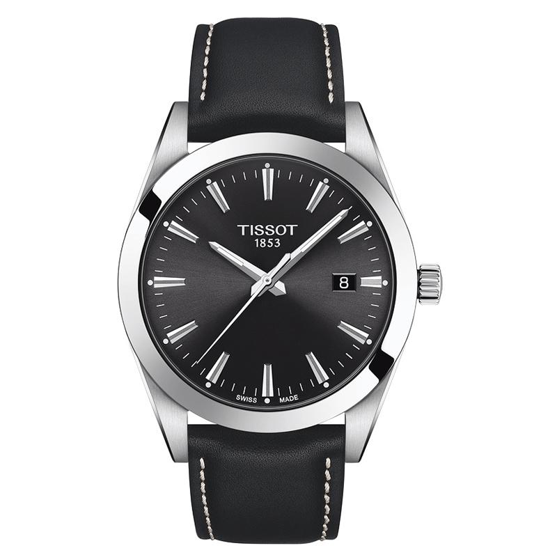 Tissot T127.410.16.051.00 Black Dial Black Leather Strap 40mm Watch