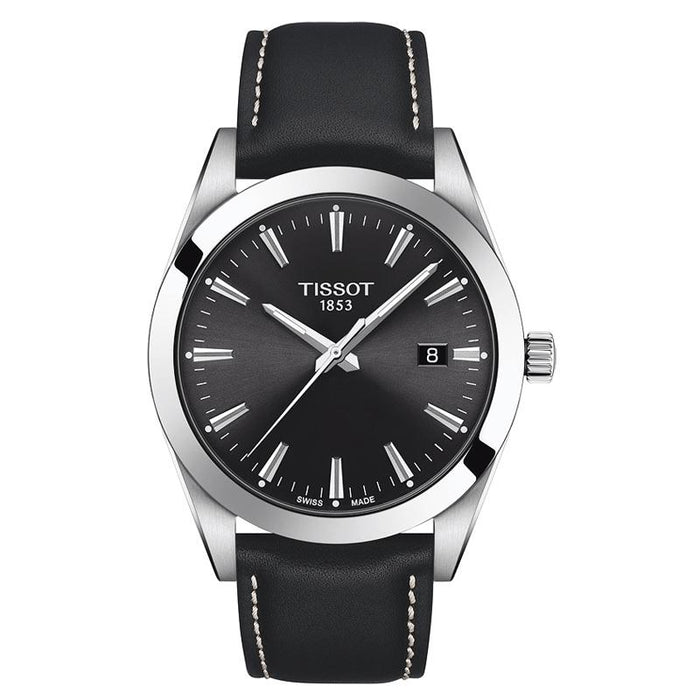 Tissot T127.410.16.051.00 Black Dial Black Leather Strap 40mm Watch