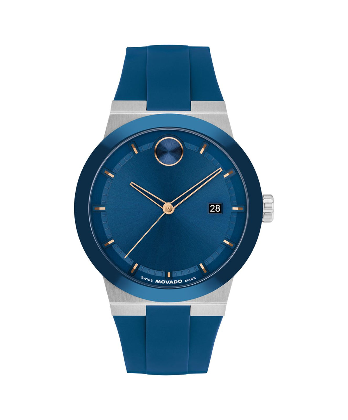 Movado Bold Fusion Blue Silicone Strap 42mm Quartz Watch