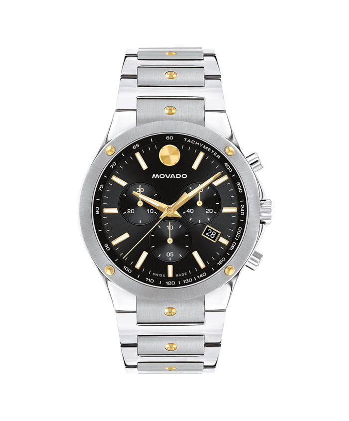 Movado SE Chronograph Black Dial 42mm Quartz Watch