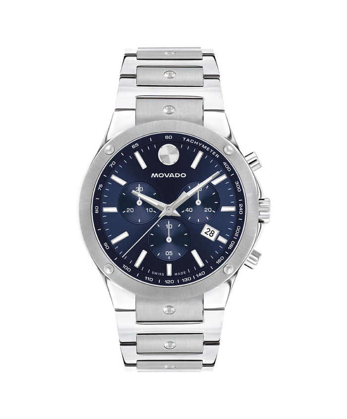 Movado SE Chronograph Blue Dial 42mm Quartz Watch
