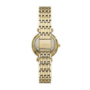 Fossil ES4735 Carlie Mini 28mm Gold-Tone Stainless Steel Watch – Mother of Pearl Dial