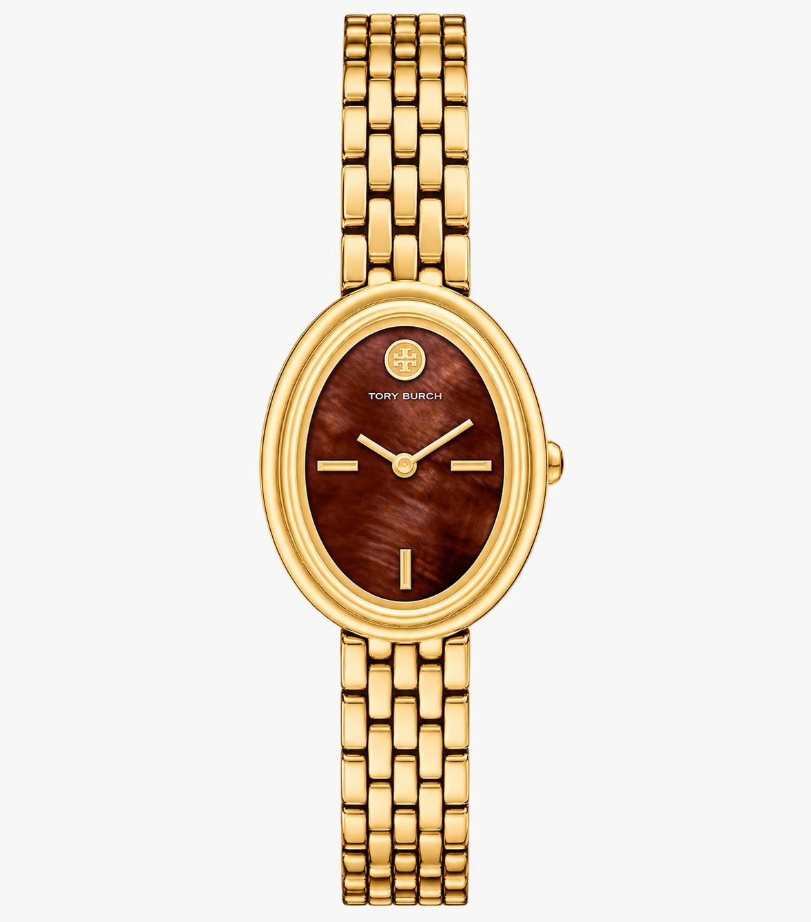 Tory Burch TBW6047 Gold-Tone Chocolate Mother-of-Pearl Women’s Watch – 22 x 28mm