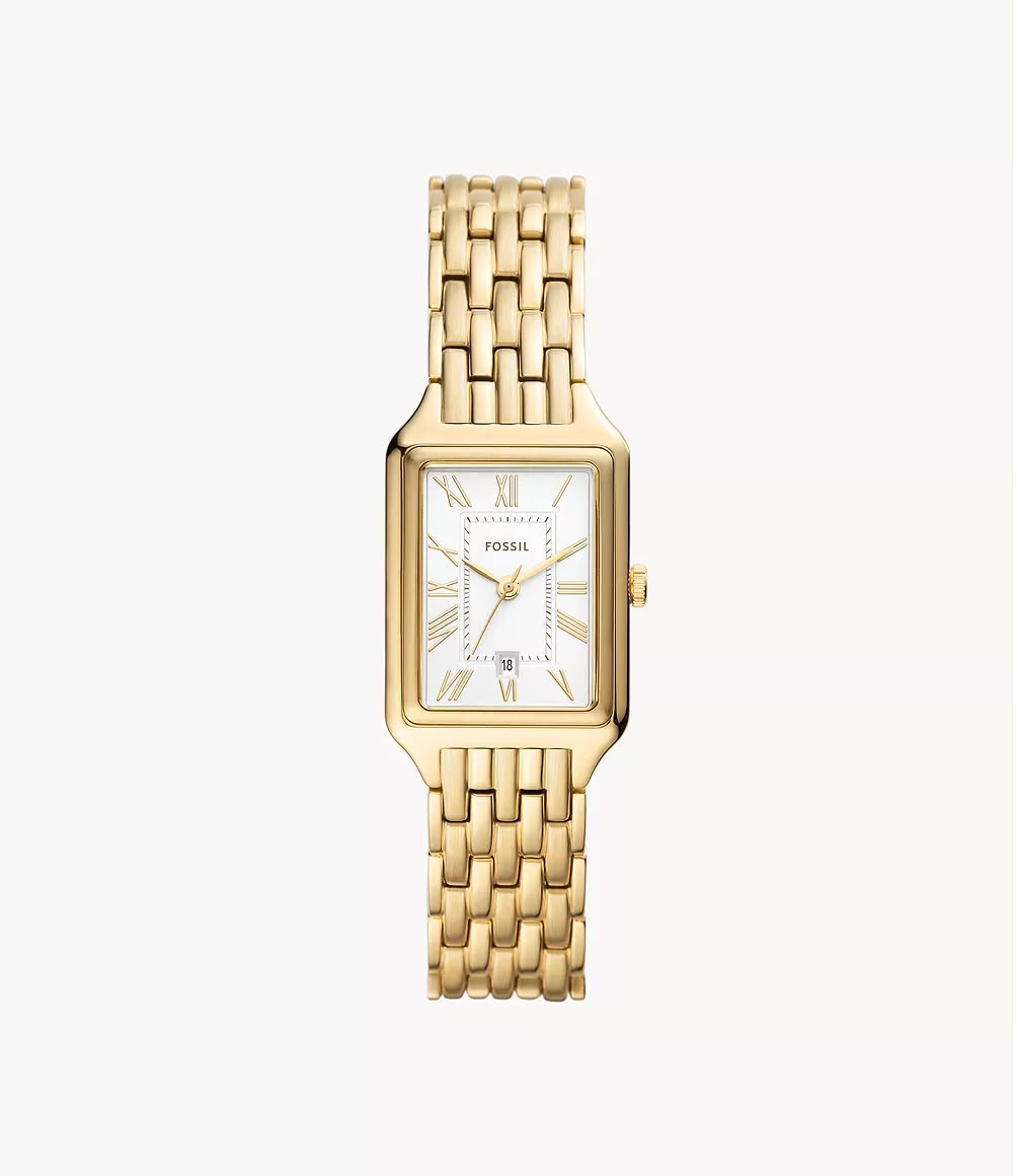 Fossil ES5220 Raquel 23mm Three-Hand Date Gold-Tone Stainless Steel Watch