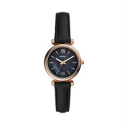 Fossil ES4700 Carlie Mini 28mm Rose Gold Watch – Black Mother of Pearl Dial