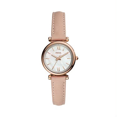 Fossil ES4699 Carlie Mini 28mm Rose Gold Watch – Mother of Pearl Dial