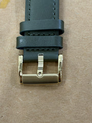 Movado 22mm Olive Green Leather Watch Strap – Gold-Tone Buckle