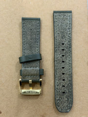 Movado 22mm Olive Green Leather Watch Strap – Gold-Tone Buckle