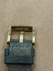 Movado 22mm Olive Green Leather Watch Strap – Gold-Tone Buckle