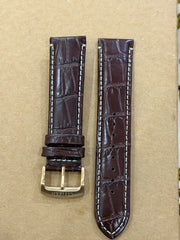 Citizen 22mm Crocodile Brown Leather Watch Strap – Rose Gold Buckle