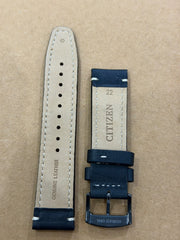 Citizen 22mm Black Leather Watch Strap – Gunmetal Buckle