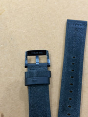 Movado BOLD 22mm Black Genuine Leather Watch Strap – Blue Buckle
