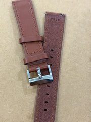 Movado Bold Genuine Leather Watch Strap 20mm – Brown with Silver Buckle