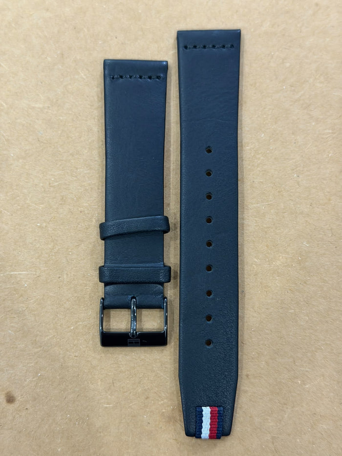 Tommy Hilfiger 2207 Genuine Leather Watch Band 20mm – Matte Black