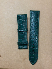Hirsch Crocograin 18mm Shine Green Genuine Leather Watch Strap