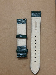 Hirsch Crocograin 18mm Shine Green Genuine Leather Watch Strap