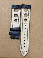 Hirsch Artisan Leather 20mm / 22mm Matte Black Watch Strap – Red Stitching