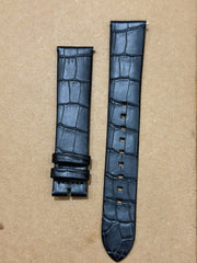 Bulova Tony Bennett 20mm Matte Black Croco Genuine Leather Watch Strap