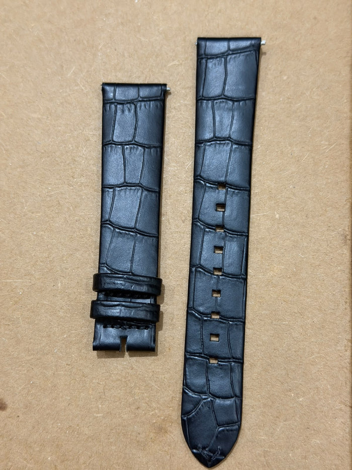 Bulova Tony Bennett 20mm Matte Black Croco Genuine Leather Watch Strap