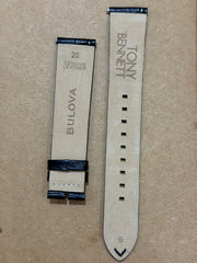 Bulova Tony Bennett 20mm Matte Black Croco Genuine Leather Watch Strap