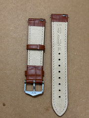 Hirsch Alligator Embossed 20mm Brown Croco Genuine Leather Watch Strap