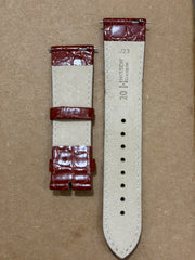 Hirsch J13 Crocograin 22mm Shine Cherry Genuine Leather Watch Strap
