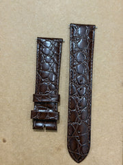Hirsch Crocograin E23 22mm Chocolate Shine Genuine Leather Watch Strap