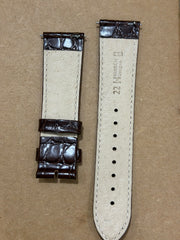 Hirsch Crocograin E23 22mm Chocolate Shine Genuine Leather Watch Strap