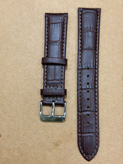 Bulova 20mm Croco Brown Genuine Leather Watch Strap