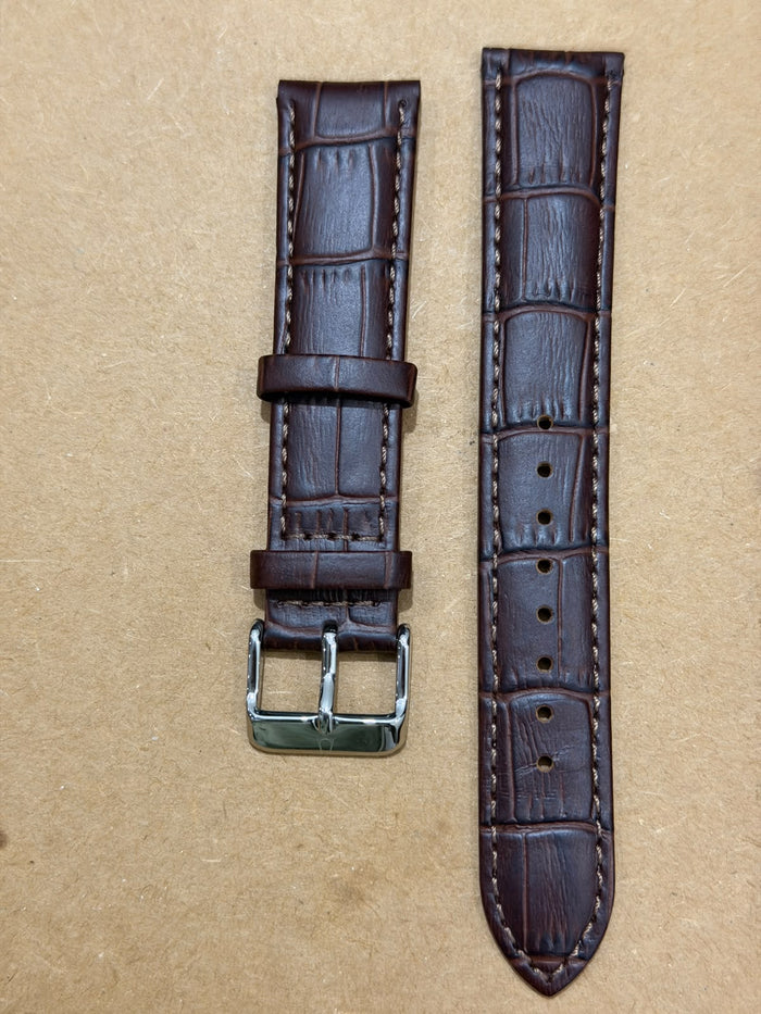 Bulova 20mm Croco Brown Genuine Leather Watch Strap