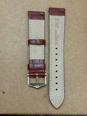 Hirsch 20mm Genuine Leather Watch Strap – Brown Croco with Gold-Tone Buckle