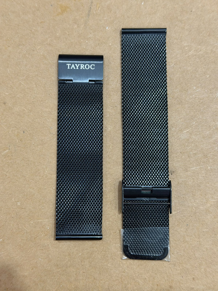 22MM BLACK MESH WATCH BANDS