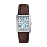 FOSSIL CARRAWAY 30MM THREE-HAND LEATHER WATCH