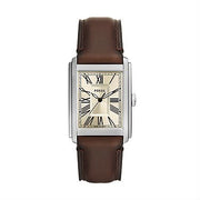 FOSSIL FS6012 CARRAWAY THREE-HAND BROWN LEATHER WATCH
