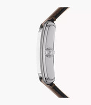 FOSSIL FS6012 CARRAWAY THREE-HAND BROWN LEATHER WATCH