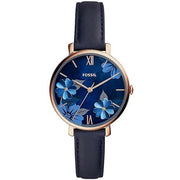 Fossil ES4673 Jacqueline Navy Leather Women’s Watch