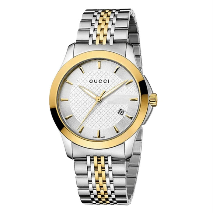 Gucci G-Timeless Two-Tone Stainless Steel Quartz Watch for Gents – White Dial