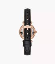 Fossil ES4700 Carlie Mini 28mm Rose Gold Watch – Black Mother of Pearl Dial