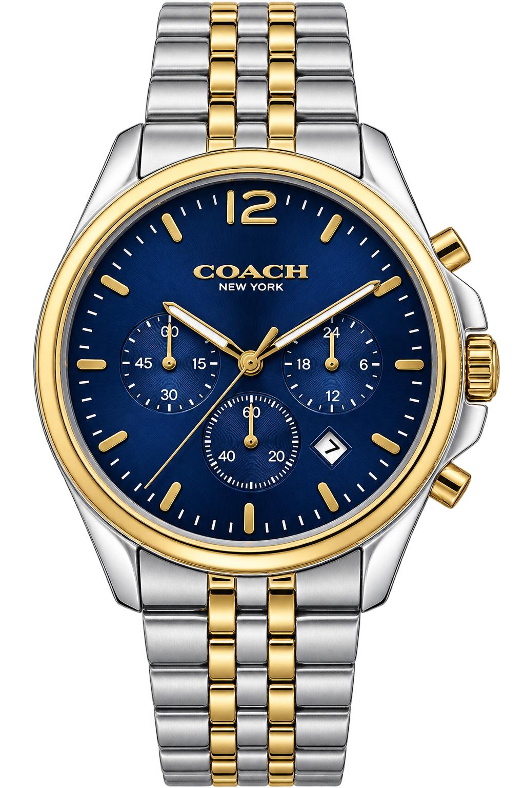 Coach Two-Tone Chronograph Blue Dial Men’s Watch – Silver & Gold