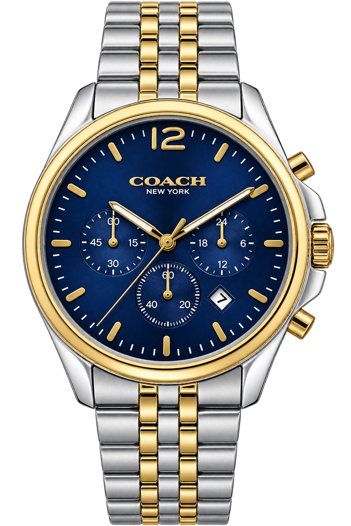 Coach Two-Tone Chronograph Blue Dial Men’s Watch – Silver & Gold