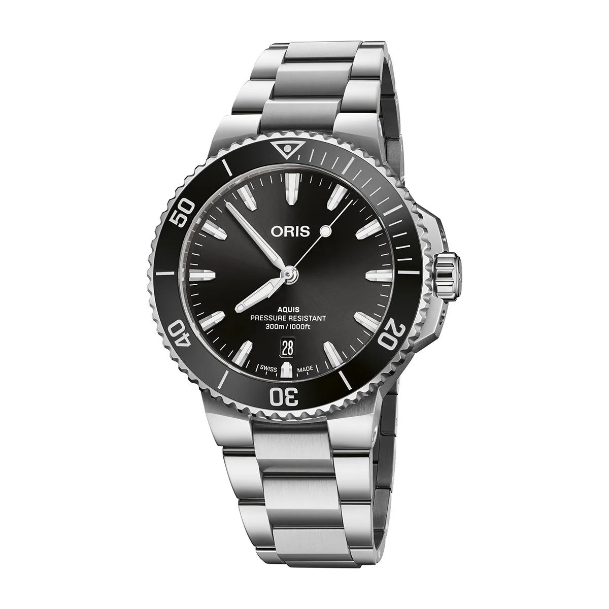 Oris Aquis Date Relife Automatic 43.50mm Black Dial Stainless Steel Men’s Watch