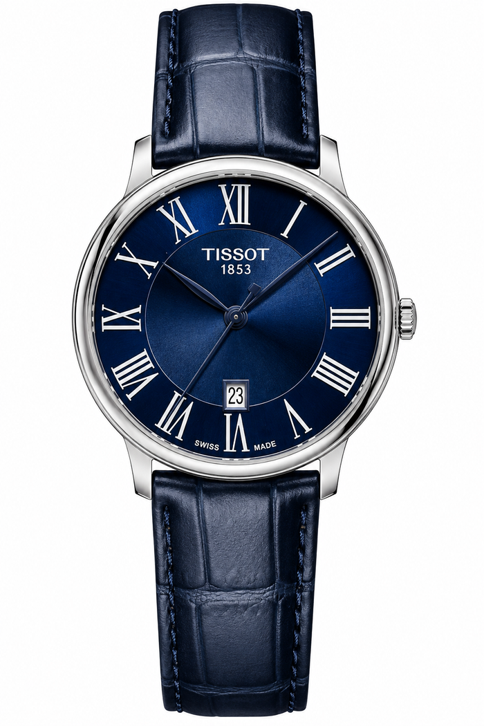 Tissot Classic Blue Roman Dial Leather Strap Men’s Watch