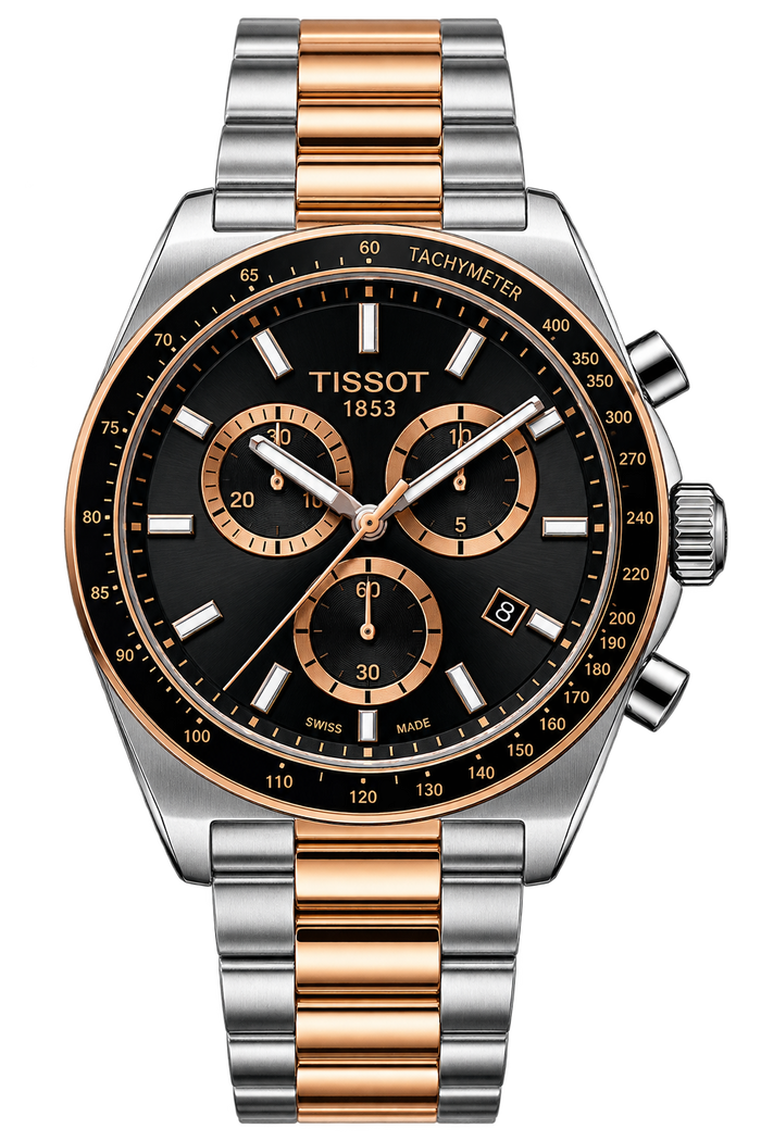 Tissot PR516 Chronograph Two-Tone Black Dial Men’s Watch – T149.417.22.051.01