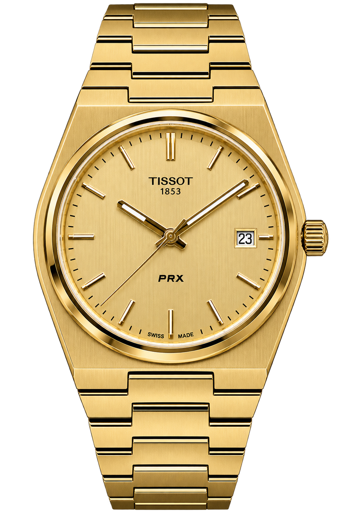 Tissot PRX Gold-Tone Champagne Dial Men’s Watch