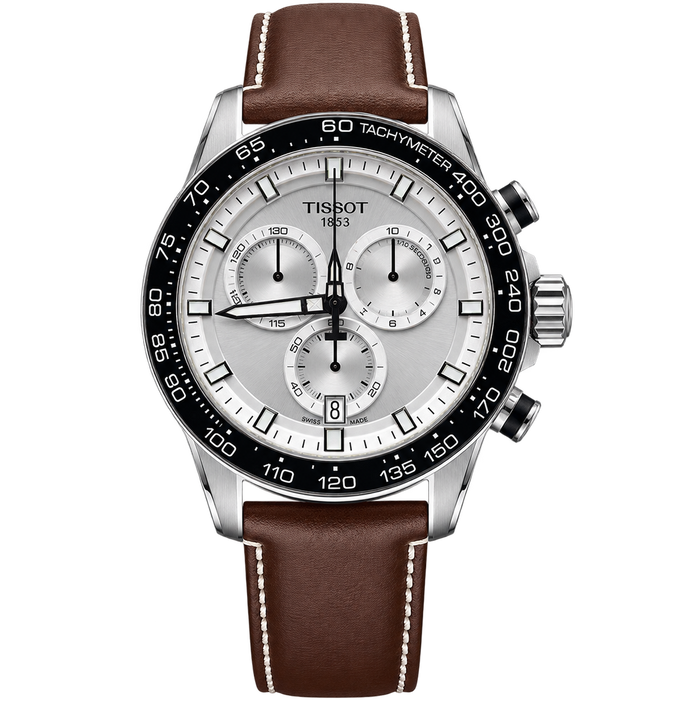 Tissot Supersport Chrono 45.5mm Silver Dial Brown Leather Strap – T125.617.16.031.00