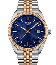 Tissot Two-Tone Blue Dial Men’s Watch – Rose Gold & Silver
